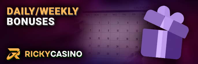 Daily Bonuses for casino players - what days and how to get