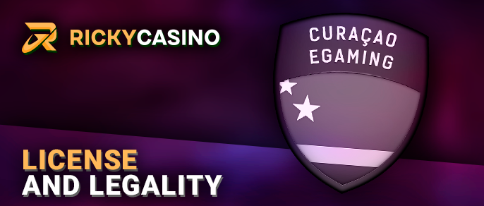 Ricky Casino has an official Curacao license