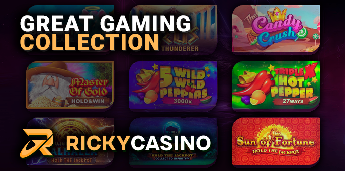 A wide range of casino games at Ricky Casino site
