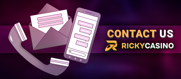 Ways to contact Ricky Casino support for players