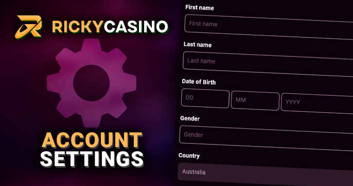 Setting up personal information on Ricky Casino for account