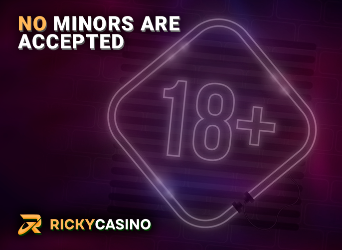 Only adult players have access to Ricky Casino