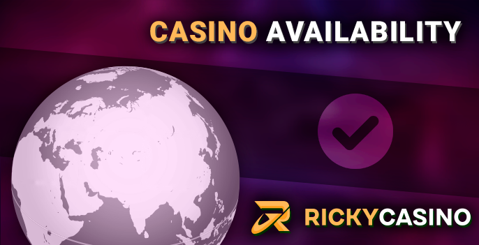 Access to the Ricky Casino portal - countries and ages