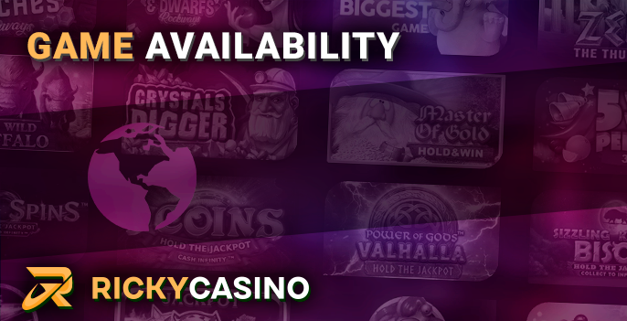 Restriction of Ricky Casino gambling providers to certain countries