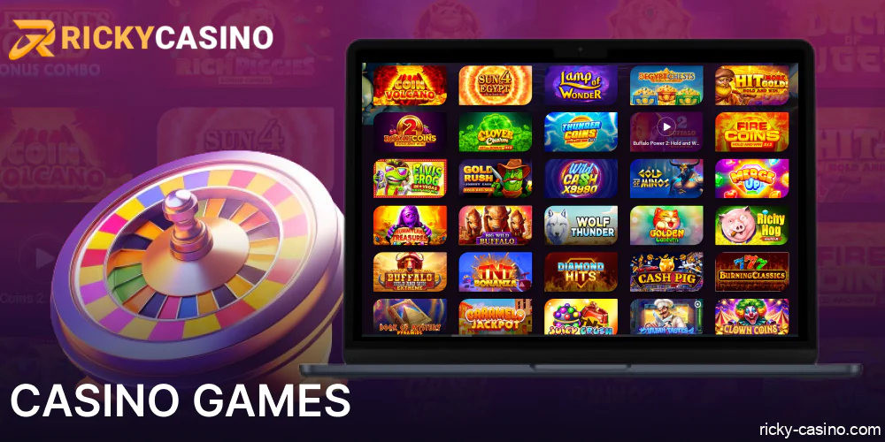 Casino games available in Ricky Casino online