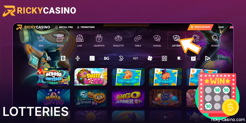 Ricky Casino lotteries available in Australia