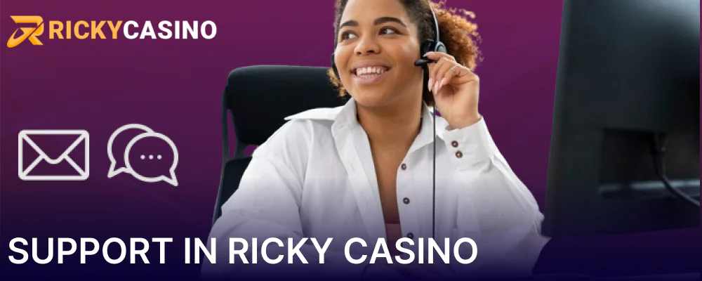 Customer support services in Ricky Casino Australia