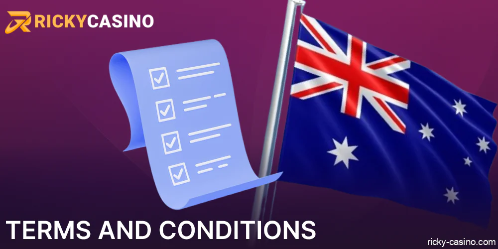 Terms and Conditions in Ricky Casino Australia