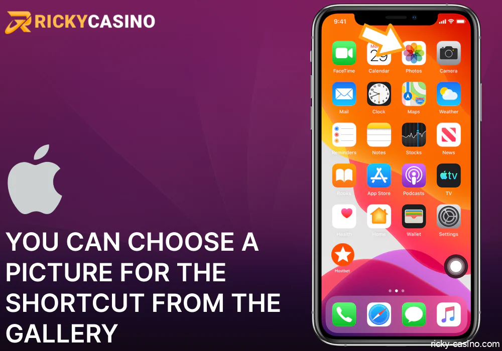 You can choose a picture for the Ricky Casino shortcut from the Gallery