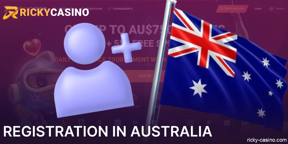 Registration on Ricky Casino for players from Australia