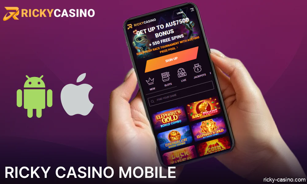 Ricky Casino version for mobile devices in Australia