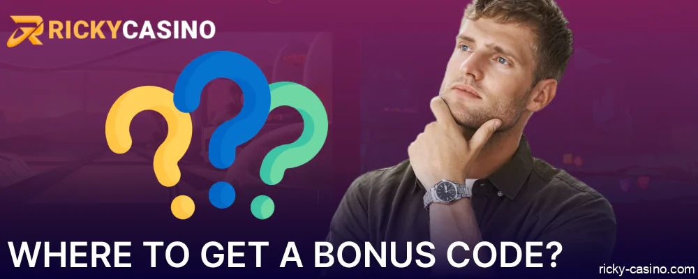 Instructions on where to get a Ricky Casino bonus code